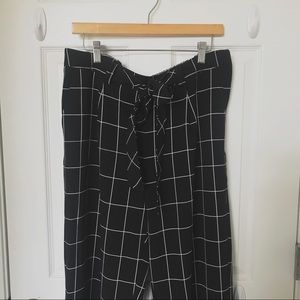 Tahari ASL grid wide leg trousers